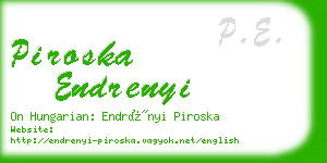 piroska endrenyi business card